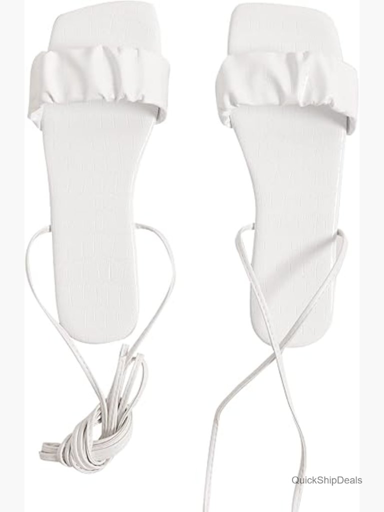 Women's Lace Up Flat Sandals Strappy Braided Beach Sandals